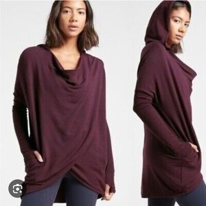 Athleta Purana Wrap Sweatshirt Plum Women's Sz M
